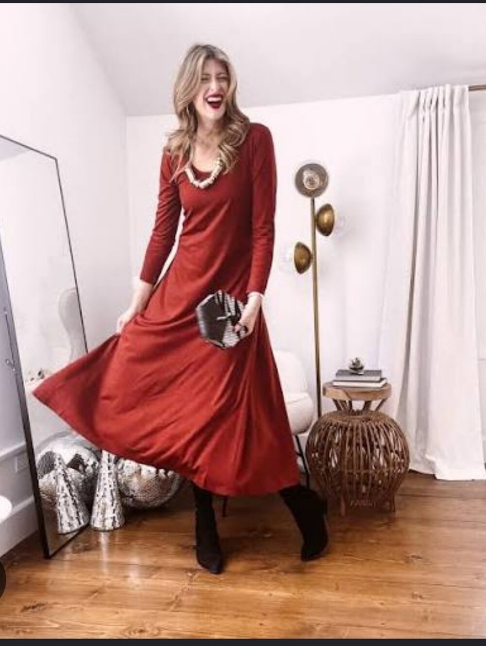 Wool& Valerie Maxi Dress - Rustic Red NWOT